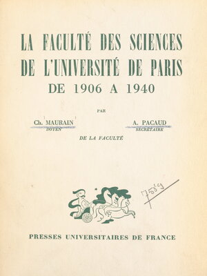 cover image of La Faculté des sciences de l'Université de Paris de 1906 à 1940